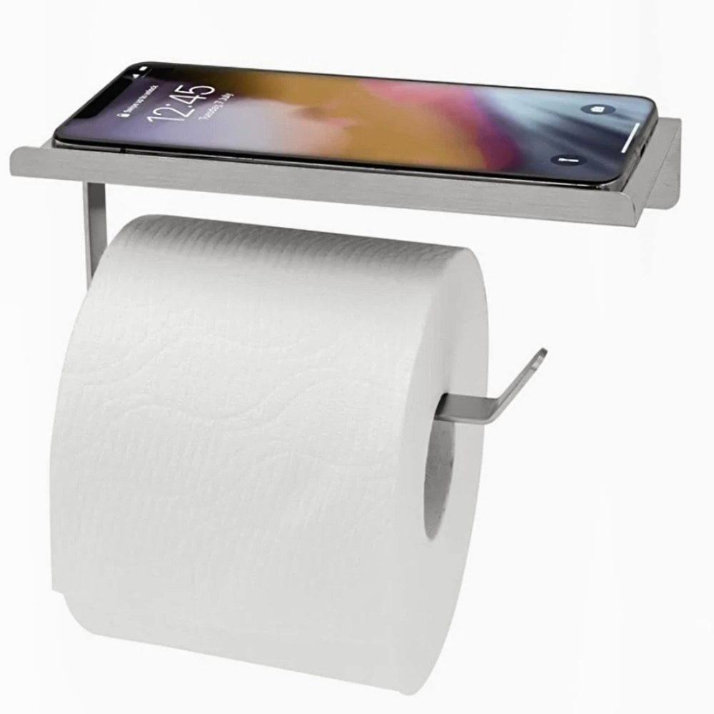 Style Selections Stainless Steel Toilet Paper Wall Shelf In Brushed Nickel